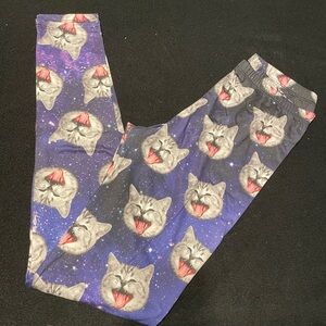 Cat Print Galaxy Leggings